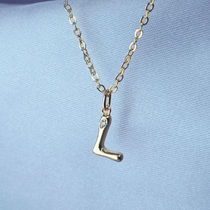 Imagen de Collar con Pequeño Brillo Inicial L  4501