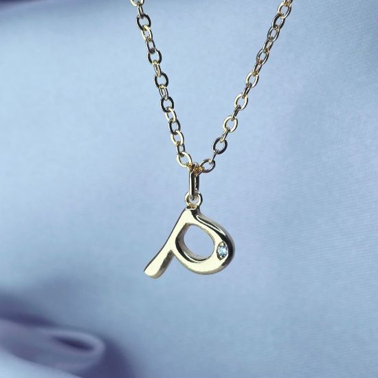 Imagen de Collar con Pequeño Brillo Inicial P  4501