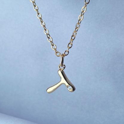 Imagen de Collar con Pequeño Brillo Inicial T  4501