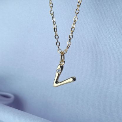 Imagen de Collar con Pequeño Brillo Inicial V  4501