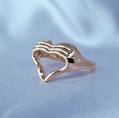 Imagen de Anillo Semiabierto Corazón de Oro  8