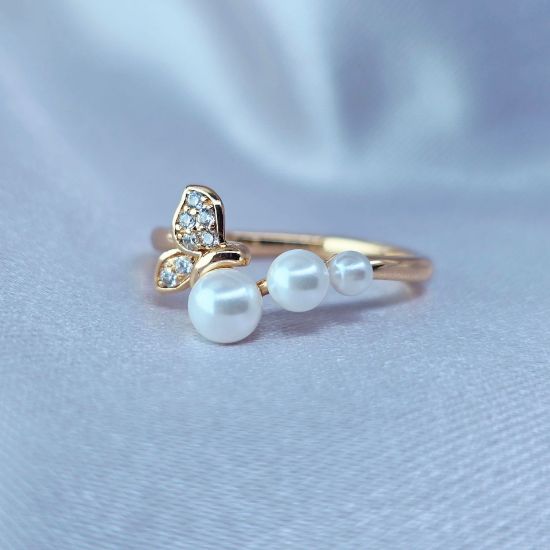 Imagen de Anillo Mariposa de Perla Cristal