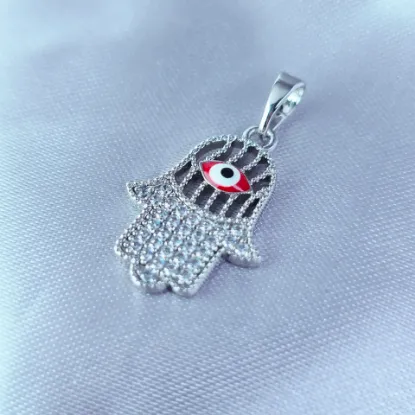 Imagen de Dije Hamsa con Ojo Azul Turco