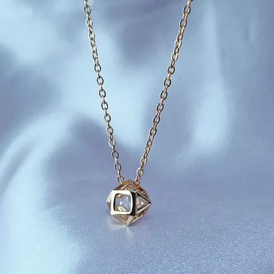 Imagen de Collar Icosaedro y Diamante Talla 4101