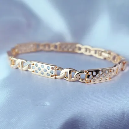 Imagen de Pulsera Combinación de Eslabones Talla 1706