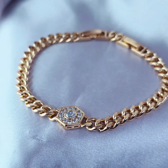 Imagen de Pulsera Barbada y Cristales Radiantes