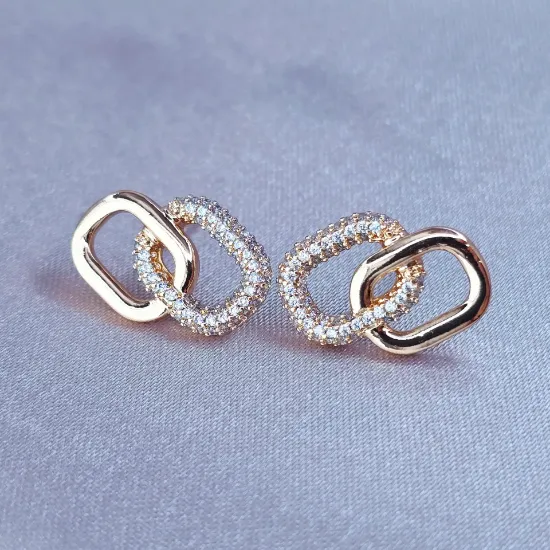 Imagen de Arete Dos Eslabones Entrelazados