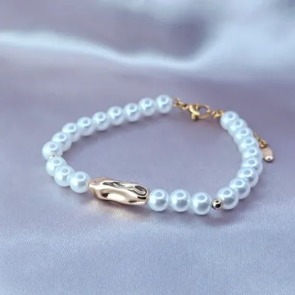 Imagen de Pulsera Universo de Perlas y Piedra de Oro  1706