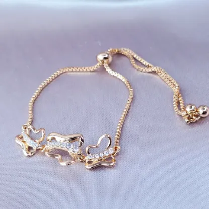 Imagen de Pulsera Ajustable Tres Mariposas  1701