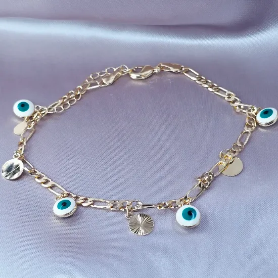 Imagen de Pulsera Tobillera Cartier con Ojitos Turcos  2403