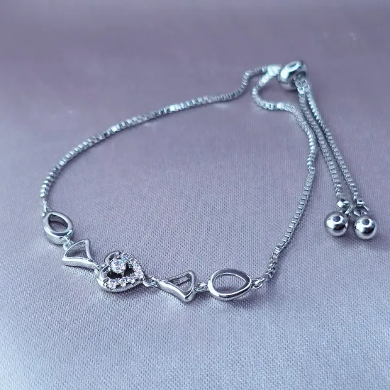 Imagen de Pulsera Ajustable Geometría con Corazón  2401