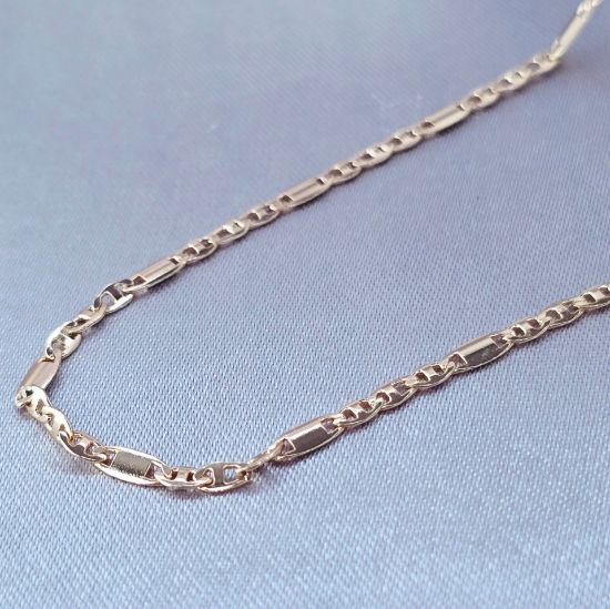 Imagen de Cadena Tejido Gucci Plana Tres y Una Lisa Oro Dorado Talla 4502