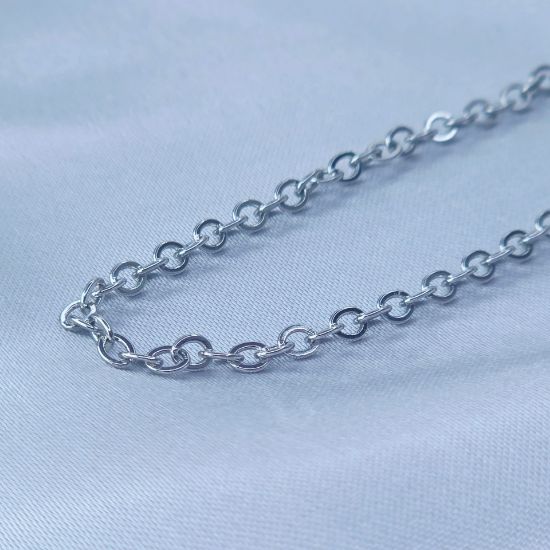 Imagen de Cadena Tejido Aros Oro Blanco Talla 6002