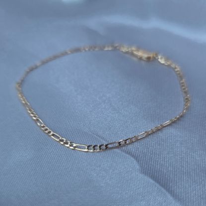 Imagen de Pulsera Tejido Cartier o Fígaro Oro Dorado Talla 2002