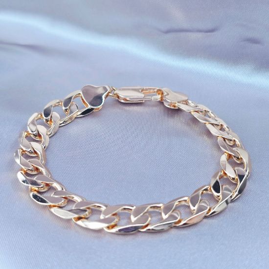 Imagen de Pulsera Tejido Barbada Abierta Oro Dorado Talla 2110