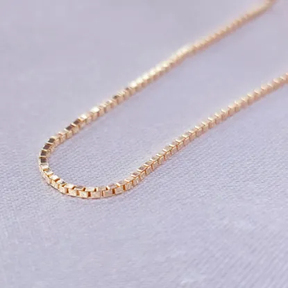 Imagen de Cadena Tejido Bismark o Cubos Oro Dorado Talla 4501