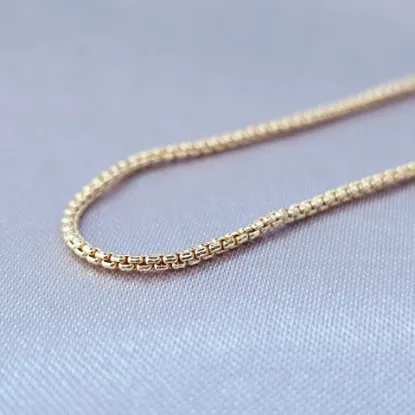 Imagen de Cadena Tejido Bismark o Cubos Ovalados Oro Dorado Talla 6001