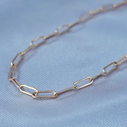 Imagen de Cadena Tejido Rectángulos Ovalados Oro Dorado