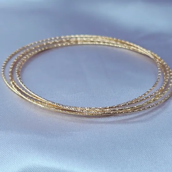 Imagen de Brazalete Diamantado Cinco Aros Oro Dorado Talla 2201