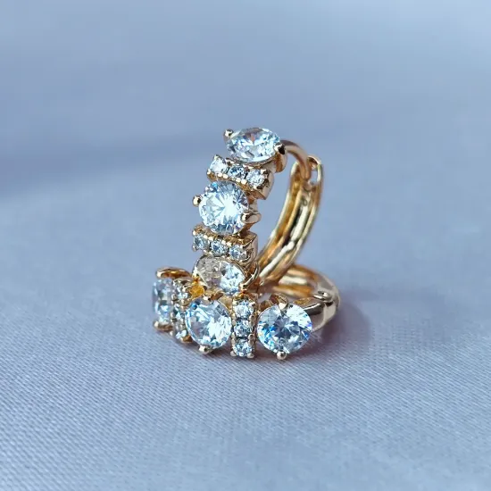 Imagen de Huggie Puntos y Rectángulos de Cristal