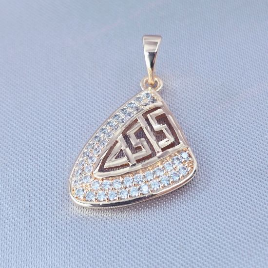 Picture of Fin Pendant with Greek Patterns & Zirconia