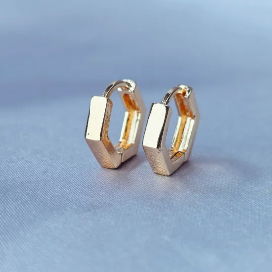 Imagen de Huggie Hexágono de Oro