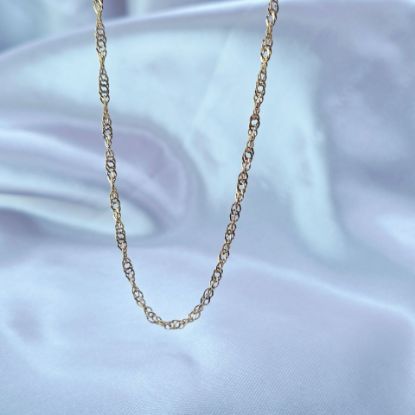 Picture of Chain Woven Hoops Torcidos Yellow Gold Size 4502