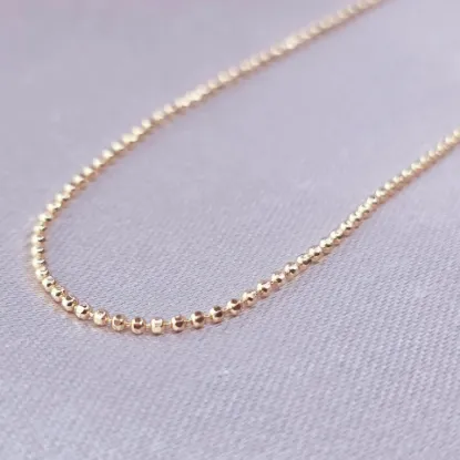 Imagen de Cadena Tejido Esferas o Municiones Oro Dorado Talla 5000