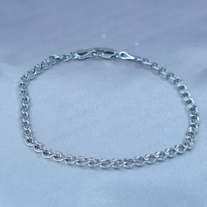 Imagen de Pulsera Tejido Lumachina o Bisel Oro Blanco Talla 1903