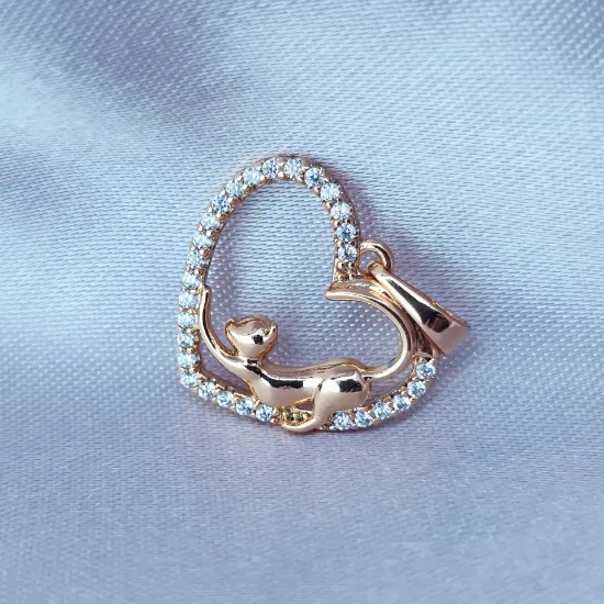 Imagen de Dije Corazón con Gatito