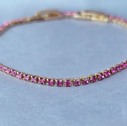 Imagen de Pulsera Cristales Fuxia  1702