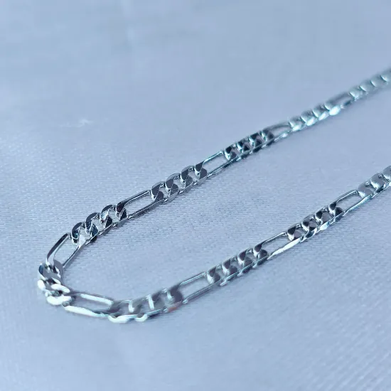 Imagen de Cadena Tejido Cartier o Fígaro Oro Blanco