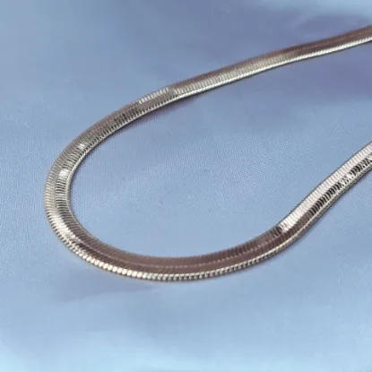 Imagen de Cadena Tejido Panza de Víbora Ancha y Plana Oro Dorado  4505