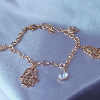 Imagen de Pulsera Mano de Fátima y Peces