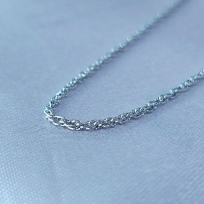 Imagen de Cadena Tejido Cordón Salomónico o Torzal Oro Blanco