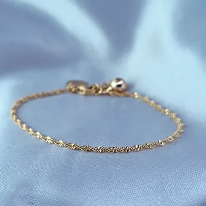 Picture of Gold-Tone Singapore-Weave Anklet