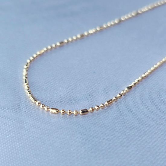 Imagen de Cadena Tejido Tres Puntos y Coma Oro Dorado