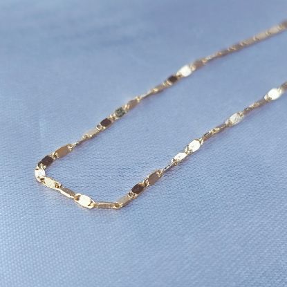 Imagen de Cadena Tejido Gucci Plana Delgada Lisa Oro Dorado