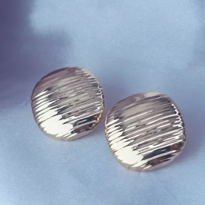 Imagen de Arete Botón de Oro Texturizado