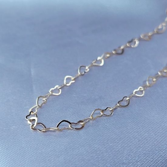 Imagen de Cadena Tejido Corazones Vivri Oro Dorado