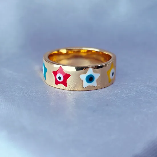 Imagen de Anillo Ojitos Estrellas de Colores  6
