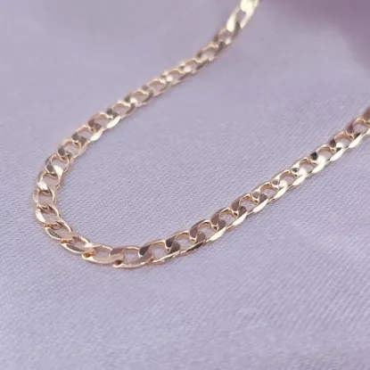 Imagen de Cadena Tejido Barbada Abierta Oro Dorado  5503