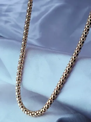 Imagen de Cadena Tejido Trigo Ovalado Oro Dorado  4505