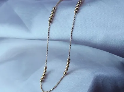 Imagen de Cadena Tejido Viviana Municiones y Cinco Esferas Oro Dorado  4502