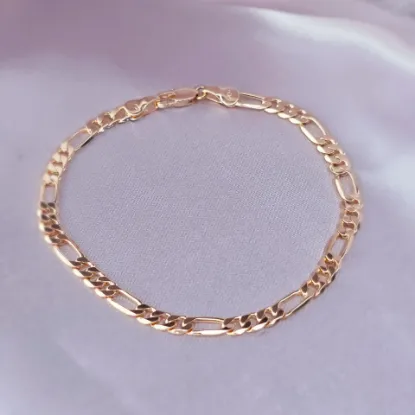 Imagen de Pulsera Tejido Cartier o Fígaro Oro Dorado  1903