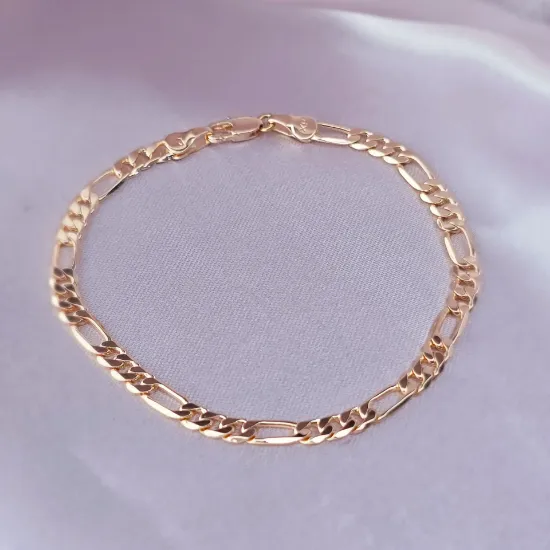 Imagen de Pulsera Tejido Cartier o Fígaro Oro Dorado  1903