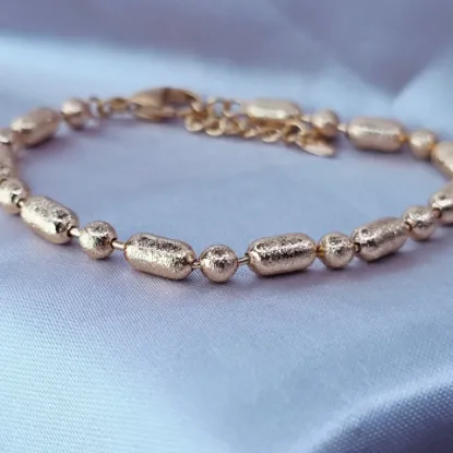 Imagen de Pulsera Eslabones Punto y Coma Azucarada Oro Dorado  2204