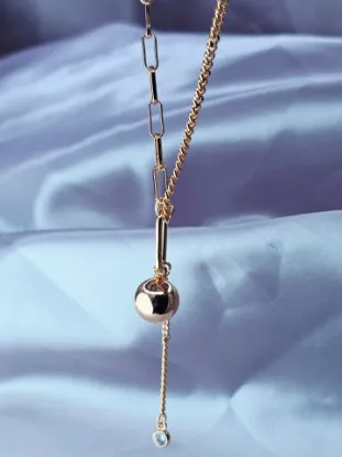 Imagen de Collar Esfera de Oro y Circonia Espectacular Talla 4203