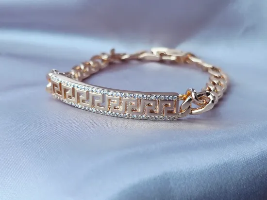 Imagen de Pulsera Esclava Barbada y Grecas Talla 1906