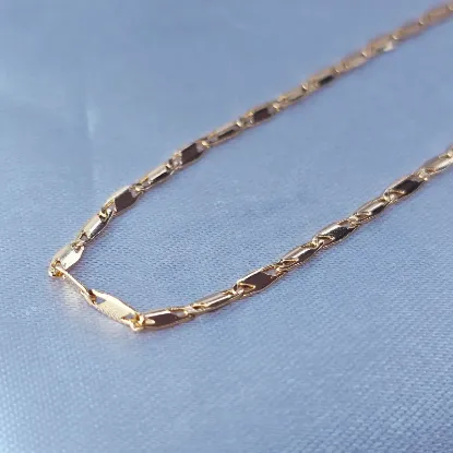 Picture of Gucci Oval Flat Smooth Woven Chain Gold